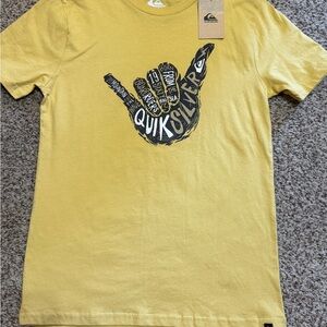 Quiksilver New Boy’s Size Large Dark Yellow Graphic Kids Tee